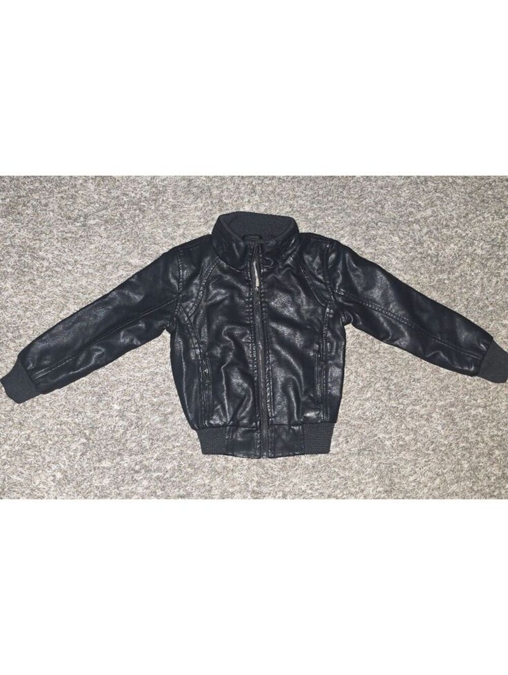 BLEU Grandeur Toddler Black Faux Leather Jacket Size 2T